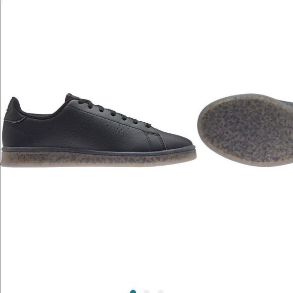 Adidas advantage Men’s leather sneaker size 7 in black, NWT - Picture 1 of 12